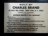 Charles Brand Etching Press26-Jun-18